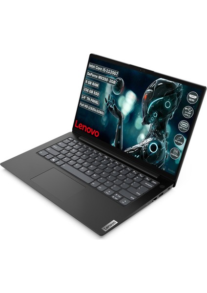 14" V14 G2 82KA00ECTX CORE i5 1135G7-8GB RAM-256GB SSD-2GB MX350-FDOS