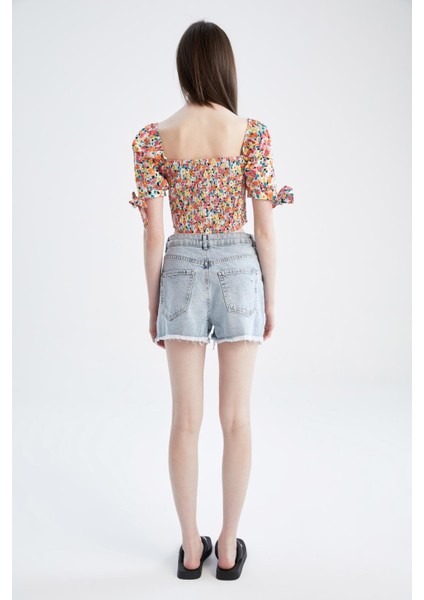 Mom Fit Jean %100 Pamuk Şort Y8089AZ22HS