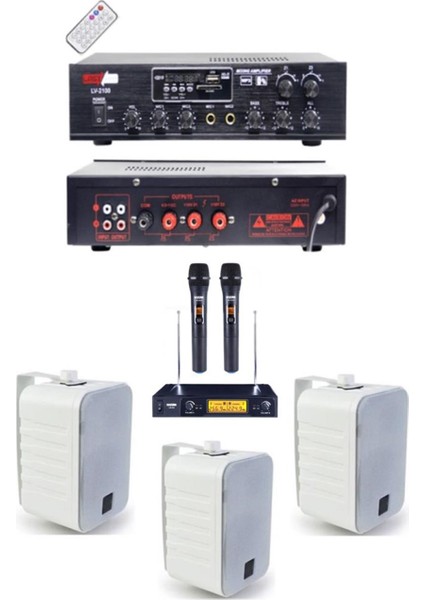 Large Plus Paket-2 Hoparlör ve Anfi Anons Ses Sistemi Seti