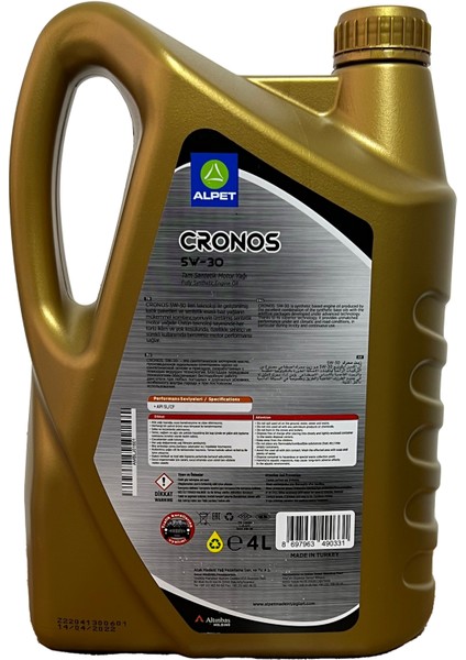 Cronos 5W-30 (Sl/Cf) 4 Lt Motor Yağı ( Üretim Yılı: 2022 )