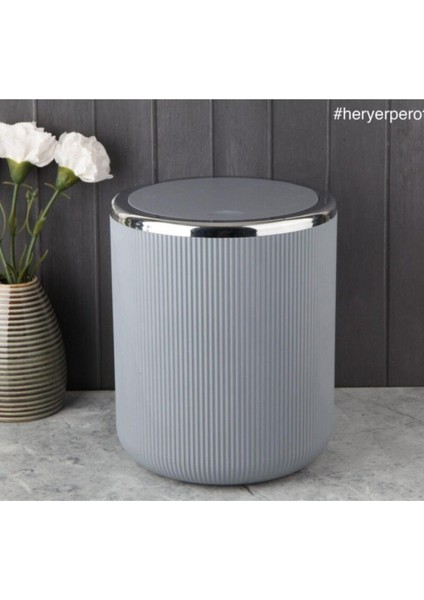 Lısbone Silver Çöp Kovası 6.5 Litre Gri 13160