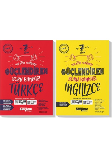 7.Sınıf Türkçe Ingilizce Güçlendiren Soru Bankası Seti 2023 2 Kitap
