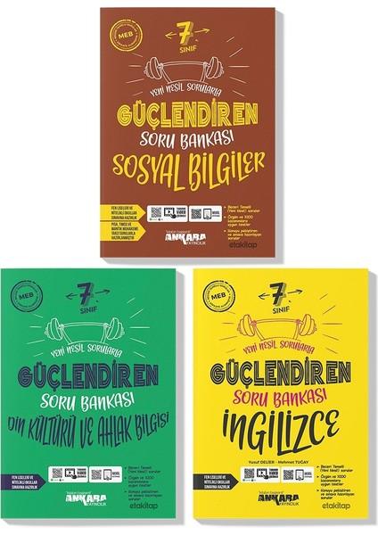 7.Sınıf Sosyal Din Kültürü Ingilizce Güçlendiren Soru Bankası Seti 2023 3 Kitap