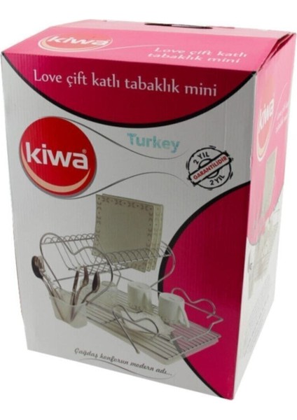 Love Mini Çift Katlı Metal Bulaşıklık