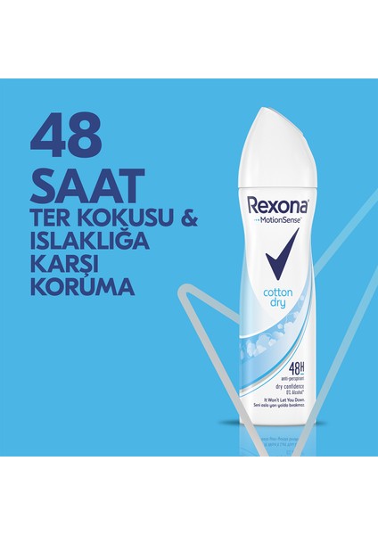 MotionSense Kadın Sprey Deodorant Cotton Dry Antiperspirant 150 ml modelleri