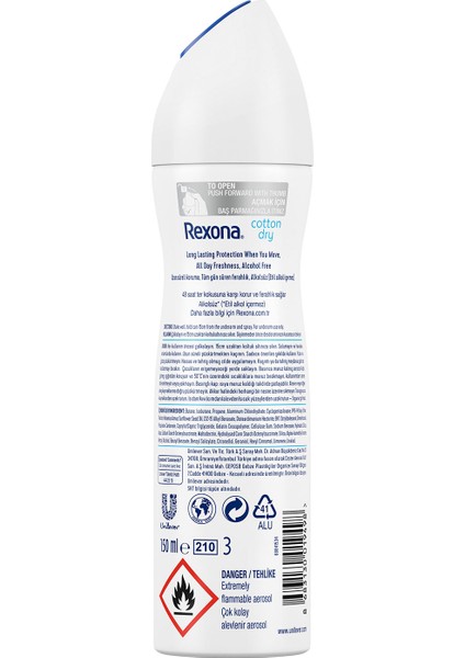MotionSense Kadın Sprey Deodorant Cotton Dry Antiperspirant 150 ml