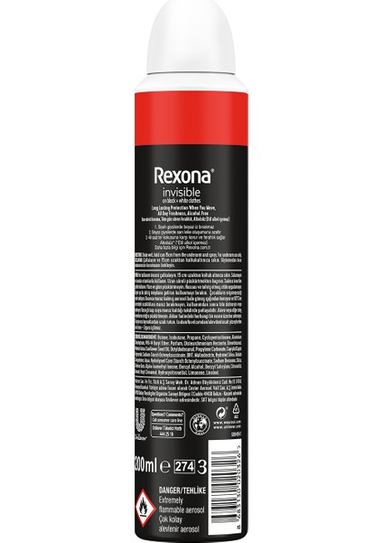 Invisible Black + White Kadın Sprey Deodorant 200 ml