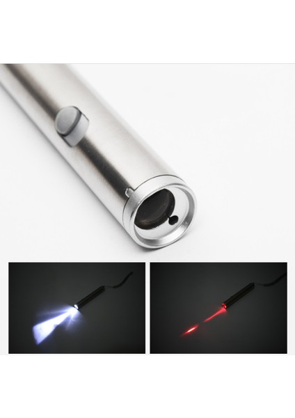 El Feneri Pointer 2 In 1 Lazer Pointer + Fener Sunum Kalemi Metal Sunum Projeksiyon-Powerpoint Kalem