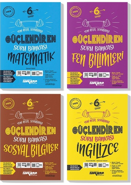 6.Sınıf Matematik Fen Sosyal Ingilizce Güçlendiren Soru Bankası Seti 2023 4 Kitap