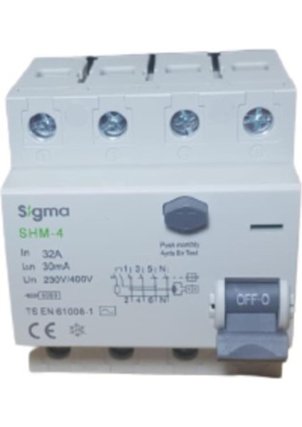 4X32A 30MA Kaçak Akım Rölesi (5li) Sigma