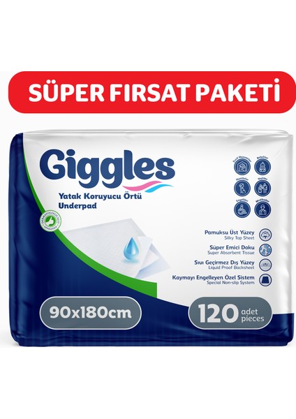90X180 Yatak Koruyucu Örtü 30'lu 4 Paket 120 Adet