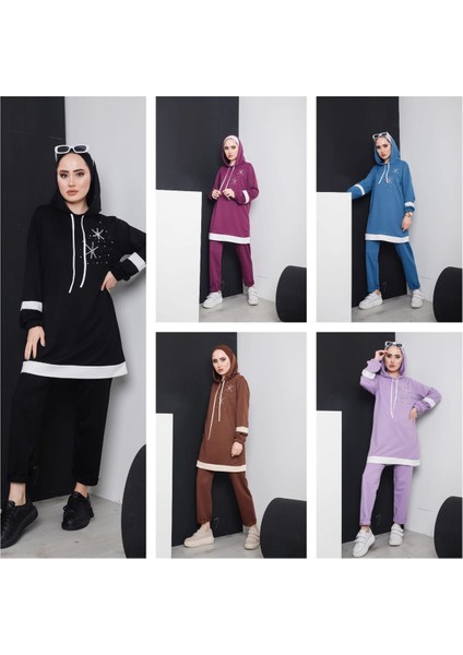 Inci Detaylı Kapşonlu Spor Takım modelleri