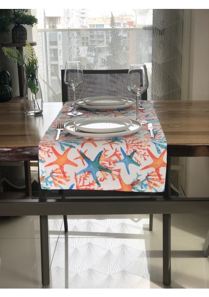 Deniz Yıldızı Desenli Kare Runner Örtü