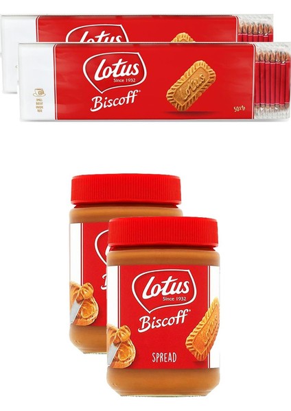 Biscoff 50 x 6,25 gr x 2 Adet + Lotus Biscoff Spread Orıginal 400 gr x 2 Adet