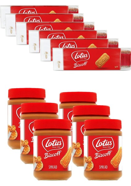 Biscoff 50 x 6,25 gr x 6 Adet + Lotus Biscoff Spread Orıginal 400 gr x 6 Adet