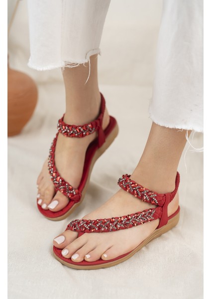 Sasha Anatomik Parmak Arası Taşlı Günlük Sandalet fiyatları