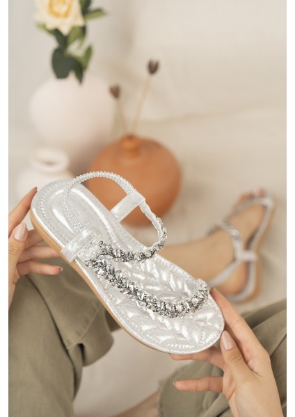 Sasha Anatomik Parmak Arası Taşlı Günlük Sandalet modelleri