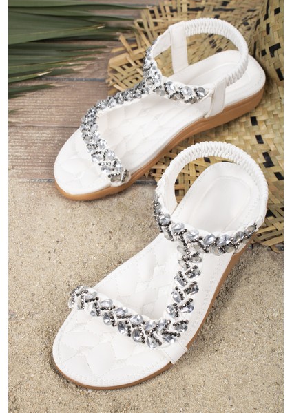 Isabel Anatomik Fashion Taşlı Günlük Çocuk Sandalet modelleri