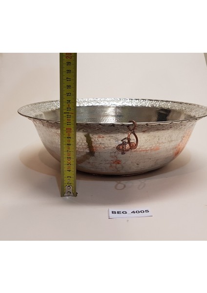 El İşi Bakır Hamur Mayalama Karma Teknesi Leğeni Kabı 46 cm