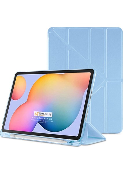 Samsung Tab A8 10.5 SM-X200 / SM-X205 Uyku Modlu Origami Kalem Bölmeli Pu Deri Kılıf