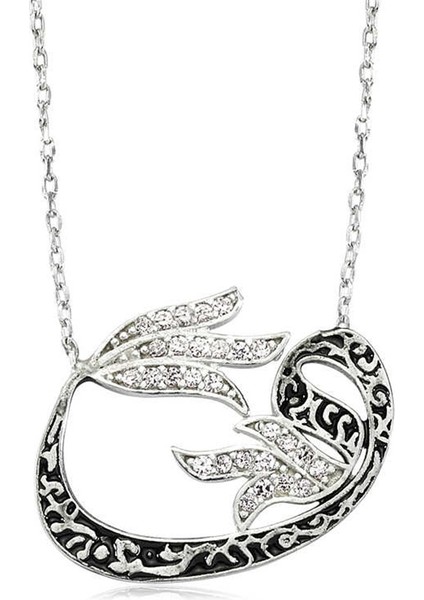 Gümüş Lale Vav Kadın Kolye