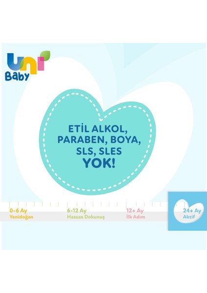 Uni Baby Aktif Oyna Öğren Islak Havlu Mendil 3lü 156 Yaprak