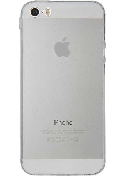 Apple iPhone 5s Kapak Kamera Korumalı Tıpalı Şeffaf Silikon Kılıf