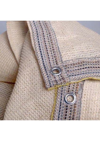 %95 Krem Gölgelik File Çit Filesi 1 Metre Enli 95'lik Bahçe Çit Örtüsü Jüt Gölgelik Koruma Tülü Şeritli Halkalı modelleri