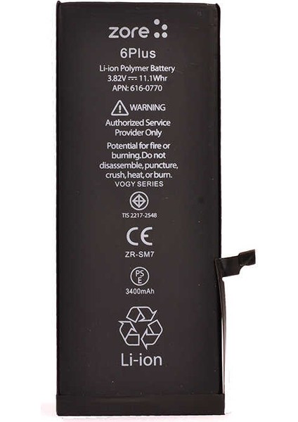 Zore IPHONE 6 Plus Vogy Batarya 3400MAH