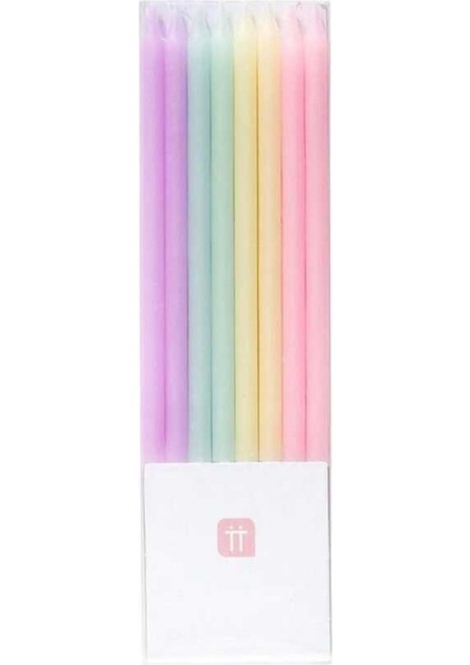 Çok Renkli 8'li Makaron Mum