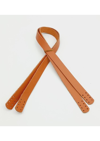 Turuncu Taba Renk Deri 70X2.3 cm Çift Sap