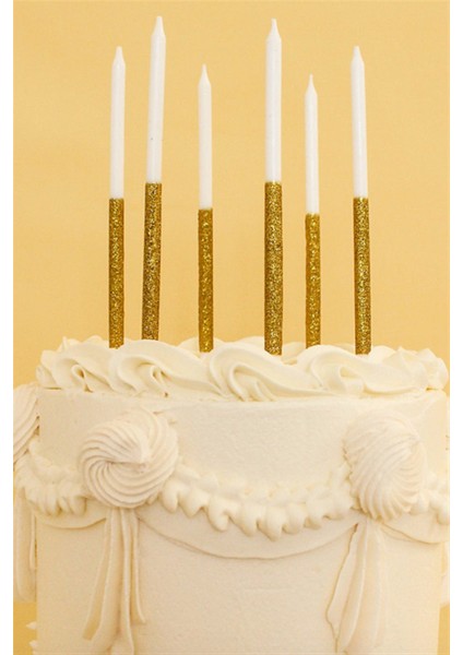 Gold Simli 12'li Mum Set