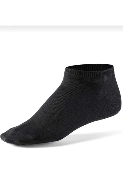 Siyah Bilekboy Pamuklu Patik Corap 10LU Paket 40-45 Numara
