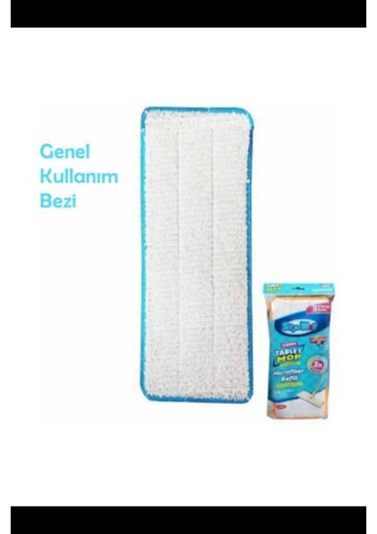 3'lü Temizlik Bezi Tablet Mop Classic Yedek Bez Duvar Zemin Genel