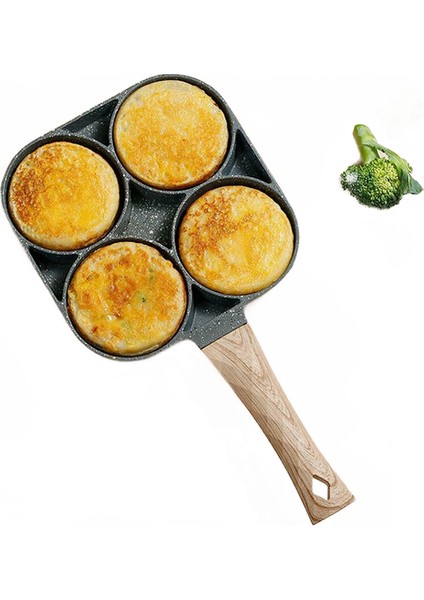 Dört Delik Kızartma Pot Kalınlaşmış Omlet Pan Yapışmaz Yumurta Gözleme Biftek Tava Pişirme Yumurta Jambon Tava Kahvaltı Makinesi Tencere | Tavalar