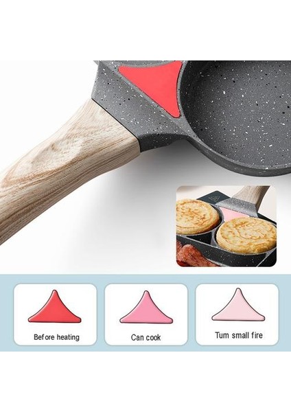 3 Delikli Yapışmaz Omlet Pan Burger Yumurta Için Jambon Gözleme Makinesi Kızartma Tavalar Yaratıcı Hayır Yağ Duman Kahvaltı Izgara Wok Pişirme Tencere | Tavalar