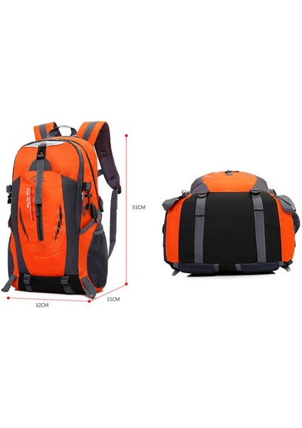 50L USB Jack Açık Hiking Spor Trekking Balıkçılık Su Geçirmez Kamp Erkekler ve Kadınlar Çiftler Omuz Çantası Sırt Çantası Dağcılık Çantası Açık Spor Sırt Çantası (Turuncu)