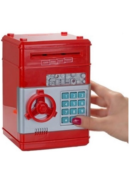 Kumbara Şifreli Atm Kasa Para Yutan Kumbara Şifreli Kırmızı modelleri