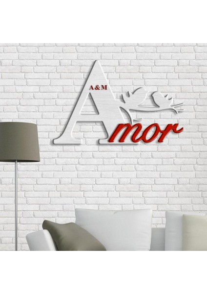 Kişiye Özel Amor Tasarımlı Ahşap Duvar Yazısı - 1