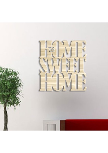 Kişiye Özel Home Sweet Home Açık Renk Dokulu Ahşap Duvar Yazısı - 2