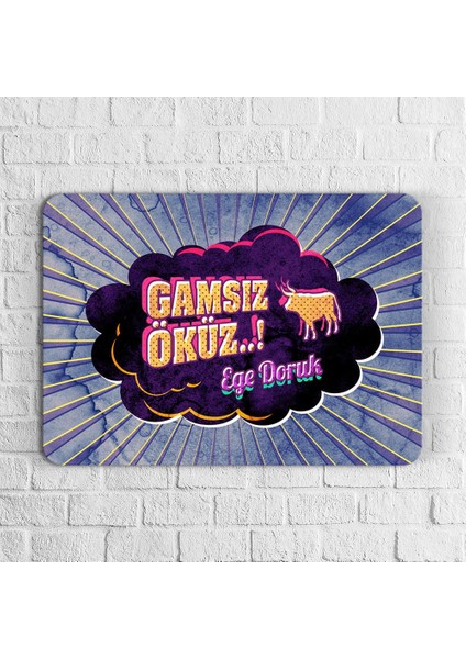 Kişiye Özel Retro Ahşap Duvar Levhası (Gamsız Öküz Duvar Yazılı) 1