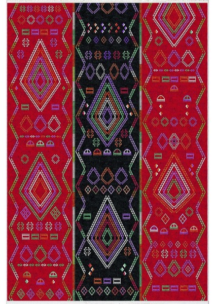 Salon Halısı Kilim Otantik Eskitme Kırmızı Kaydırmaz Yıkanabilir Ince Halı Tüysüz Kilim fiyatları