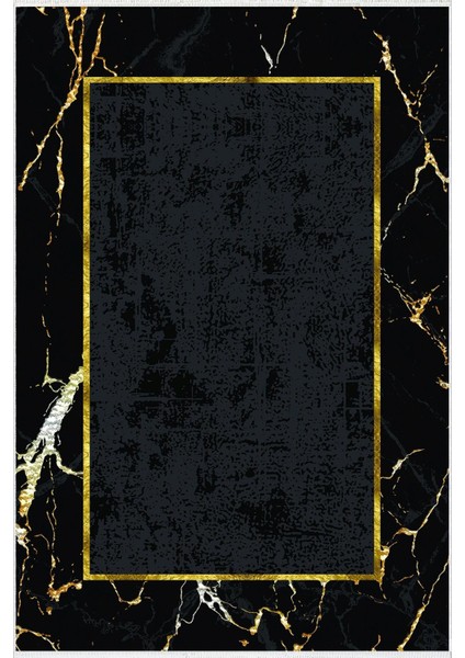 Salon Halısı Modern Çizgili Gold Siyah Altın Kaydırmaz Kesme Yıkanabilir Ince Halı Tüysüz Kilim fiyatları