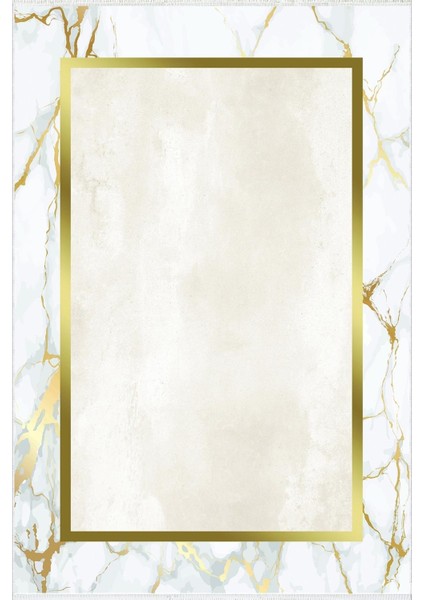 Salon Halısı Modern Çizgili Altın Gold Beyaz Bej Kaydırmaz Yıkanabilir Ince Halı Tüysüz Kilim fiyatları