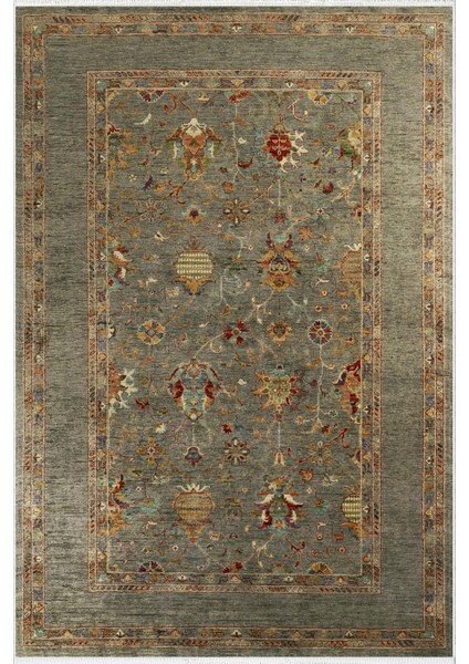 Salon Halısı Otantik Eskitme Haki Gri Kaydırmaz Kesme Yıkanabilir Ince Halı Tüysüz Kilim fiyatları