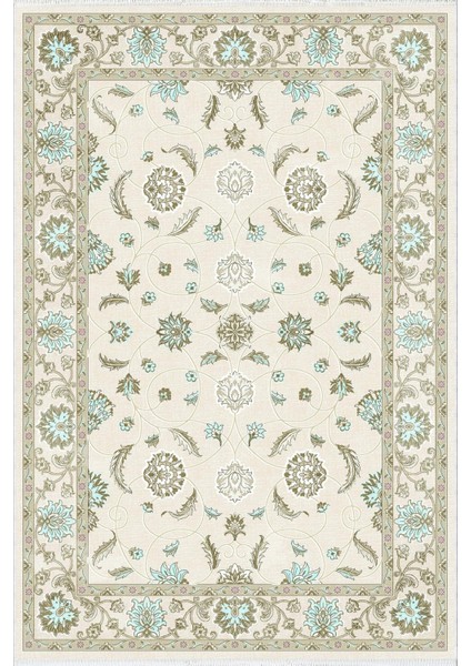 Salon Halısı Çiçekli Kilim Temalı Yeşil Gri Turkuaz Kaydırmaz Yıkanabilir Ince Halı Tüysüz Kilim fiyatları