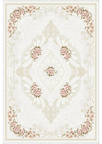 Salon Halısı Çiçekli Kilim Motifli Gri Mavi Kaydırmaz Yıkanabilir Ince Halı Tüysüz Kilim