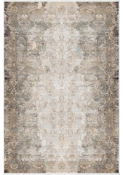 Salon Halısı Klasik Eskitme Gümüş Gri Kaydırmaz Kesme Yıkanabilir Ince Halı Tüysüz Kilim fiyatları