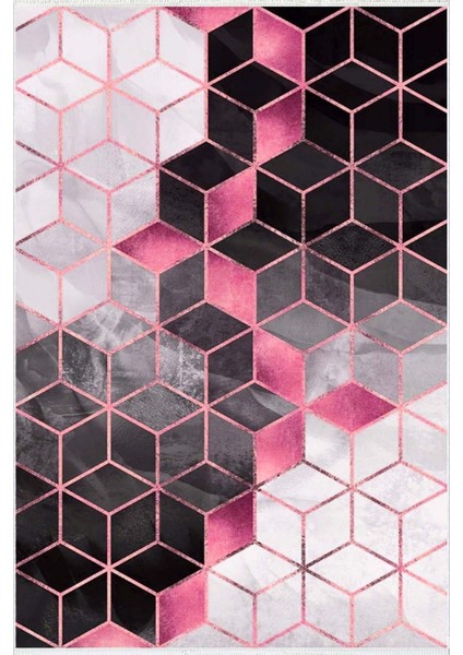 Salon Halısı Modern Geometrik Metalik Gri Siyah Pembe Kaydırmaz Yıkanabilir Ince Halı Tüysüz Kilim fiyatları
