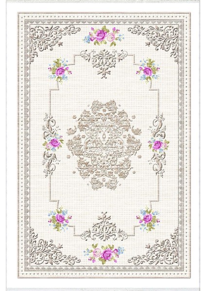 Salon Halısı Figürlü Çiçekli Gri Beyaz Kaydırmaz Kesme Yıkanabilir Ince Halı Tüysüz Kilim fiyatları